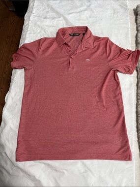 Travis Mathew Men's Heathered Coral Polo